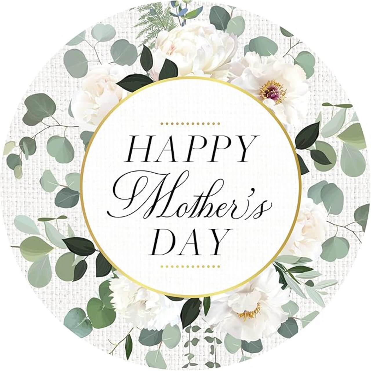 90 Pcs Gold Foil Mother's Day Stickers - 1.4" Greenery Floral Labels - Premium Self-Adhesive Seals for Gifts, Cards, and Envelopes